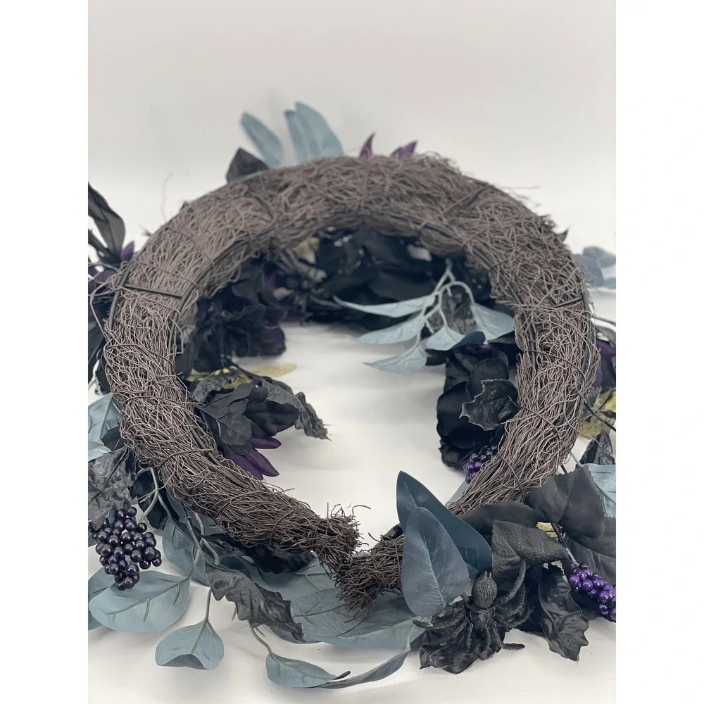 Lot of 32 Gothic Halloween Floral/Wreath/Pumpkins Black Purple Gold Decor